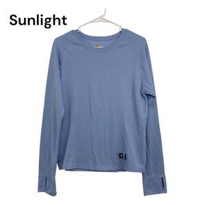 Carhartt Womens Long-Sleeve Light Blue Base Layer Shirt L (12-14) 100% Polyester